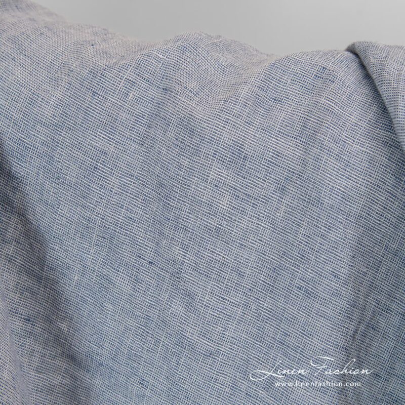Washed bluish grey linen fabric.