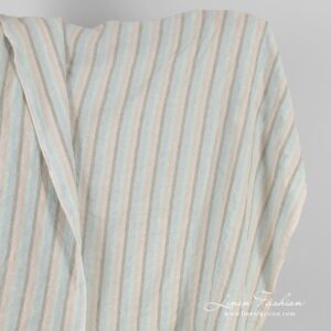 Striped linen fabric in vertical stripes