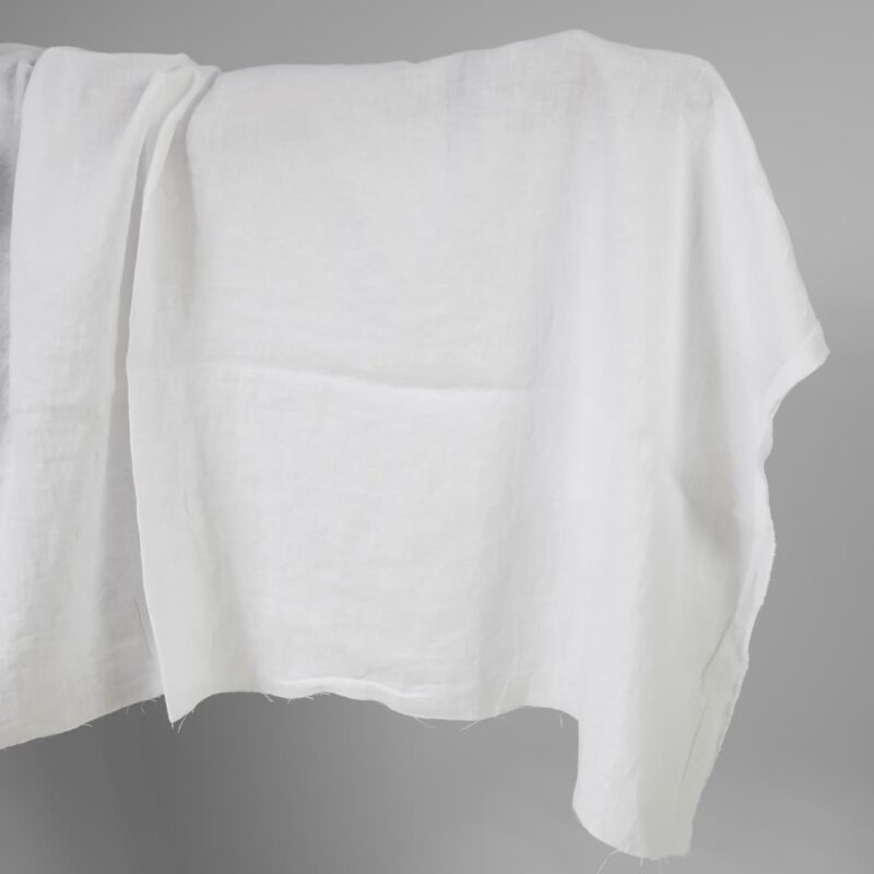 Linen washed fabric optic white colour