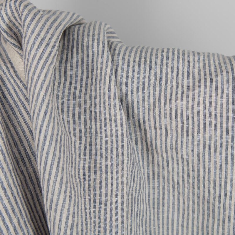 Washed linen fabric with brownish and blueish grey stripes product photo