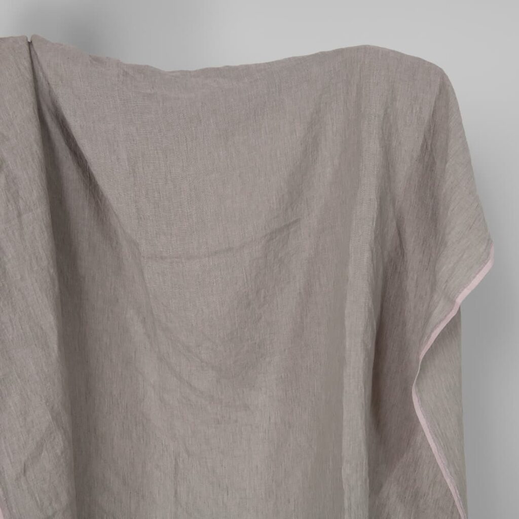 Washed linen fabric greenish lilac