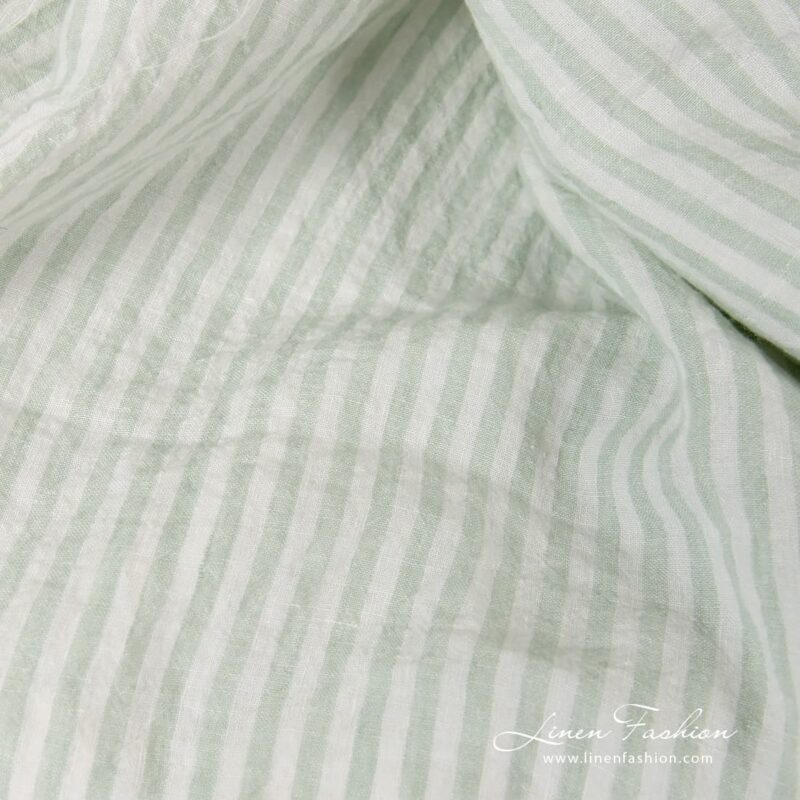 Striped wide 100% linen fabric.