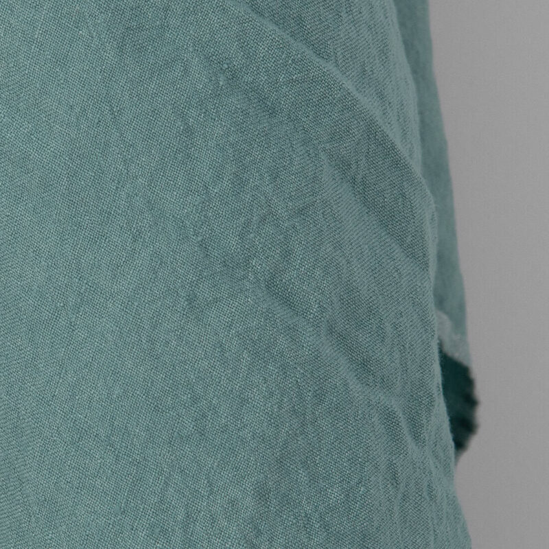 Wide washed linen fabric plain aquamarine, extra wide
