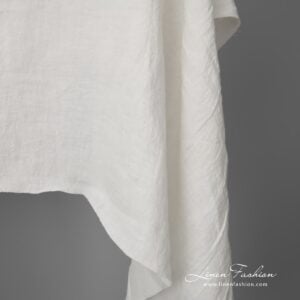 Off-white 100% linen fabric is specially washed, therefore it is soft and shrink resistant