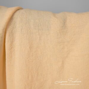 Wide washed linen fabric cream colour 295cm