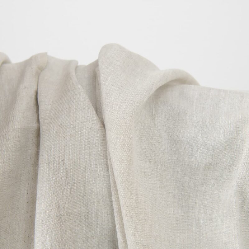 Plain linen fabric in light grey texture