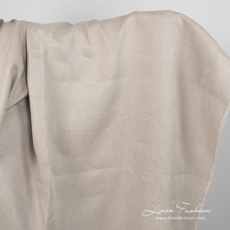Linen fabric natural colour twill weave pattern