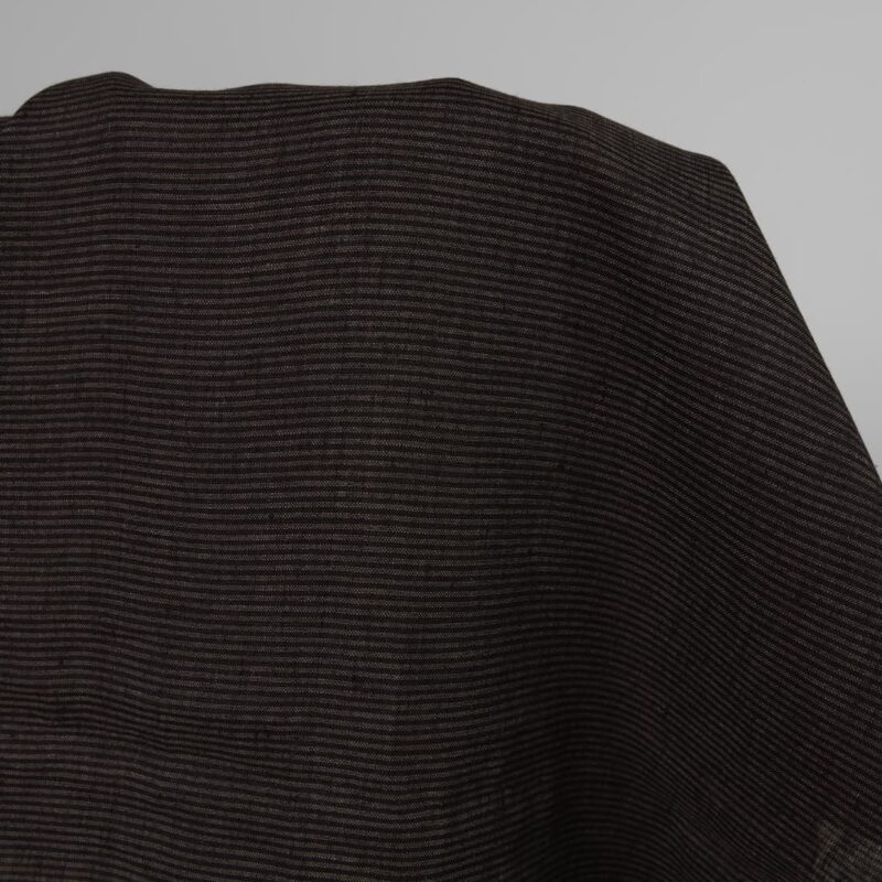 Linen fabric with black and grey stripes 150cm