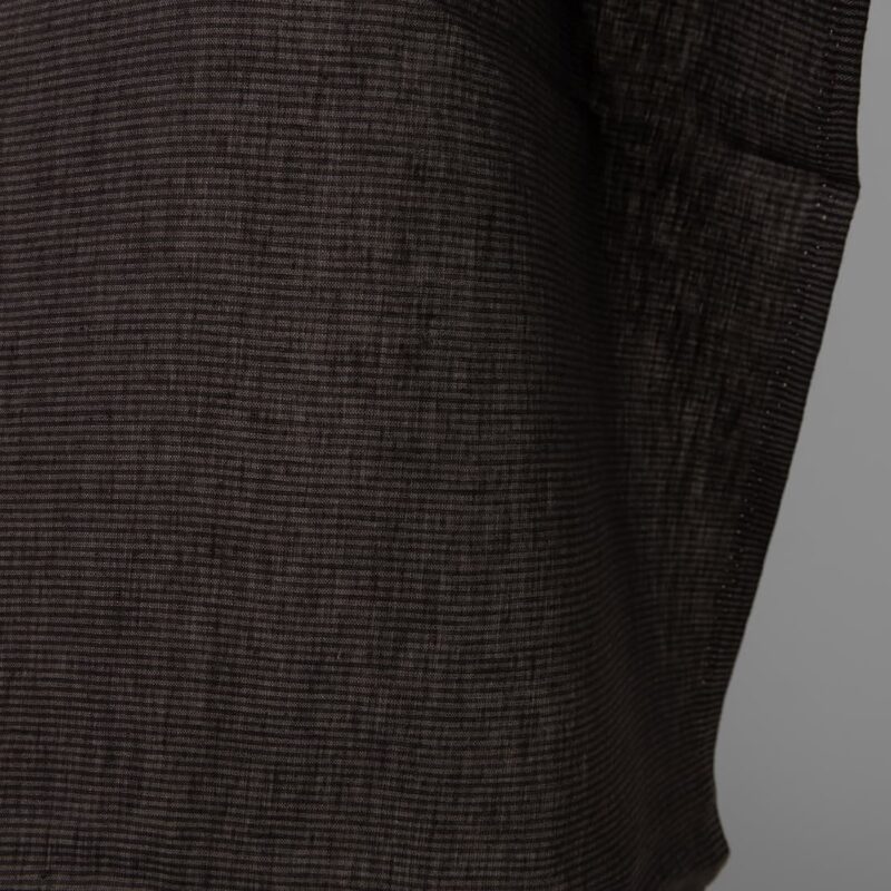 Linen fabric with black and grey stripes close up photo