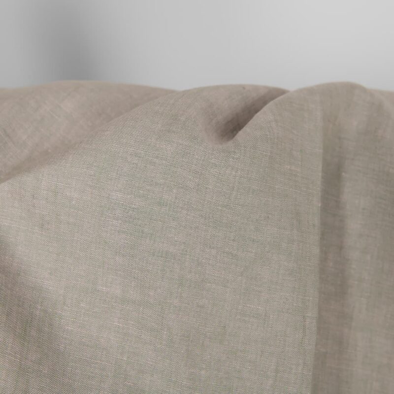 Linen fabric green lilac melange, 100% linen