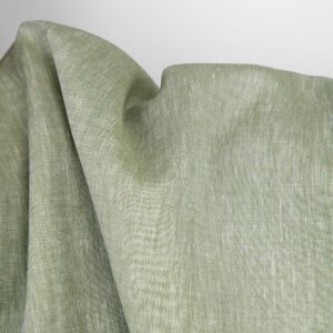 Tkanina lniana blada szałwiowa zieleń