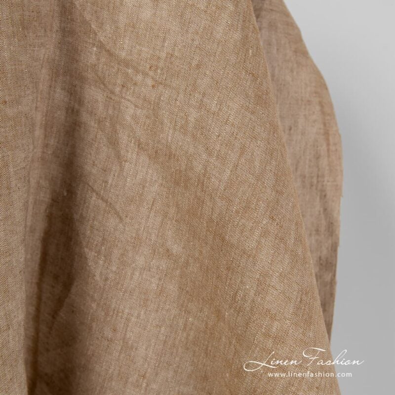 100% linen fabric in brown melange.