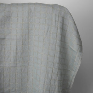 Prana szaro - niebieska tkanina w kratkę 4 Bluish grey checked linen / cotton fabric, washed