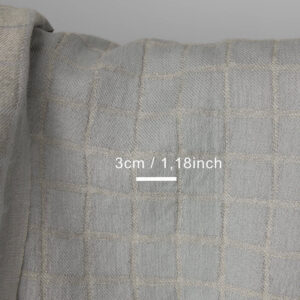 Prana szaro - niebieska tkanina w kratkę 6 The fabric has been specially washed to make it soft, fluffy and shrink resistant