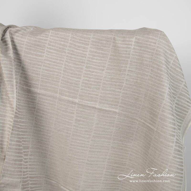 Linen cotton fabric natural grey double-sided