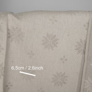 Linen cotton fabric white and natural jacquard, with measurements