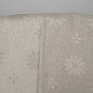 Linen cotton fabric white and natural jacquard, 155cm