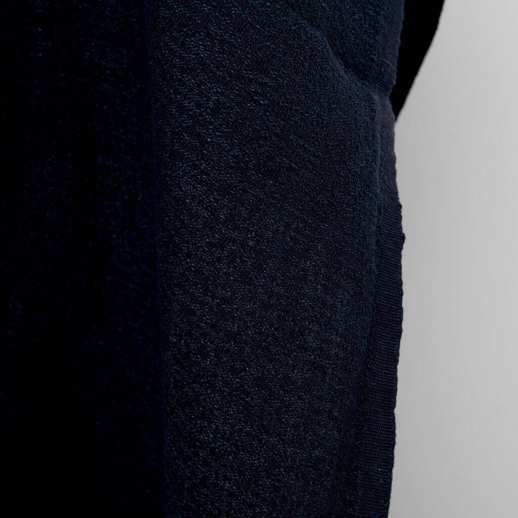 Żakardowa prana tkanina lniano - bawełniana 2 Black variegated jacquard linen fabric