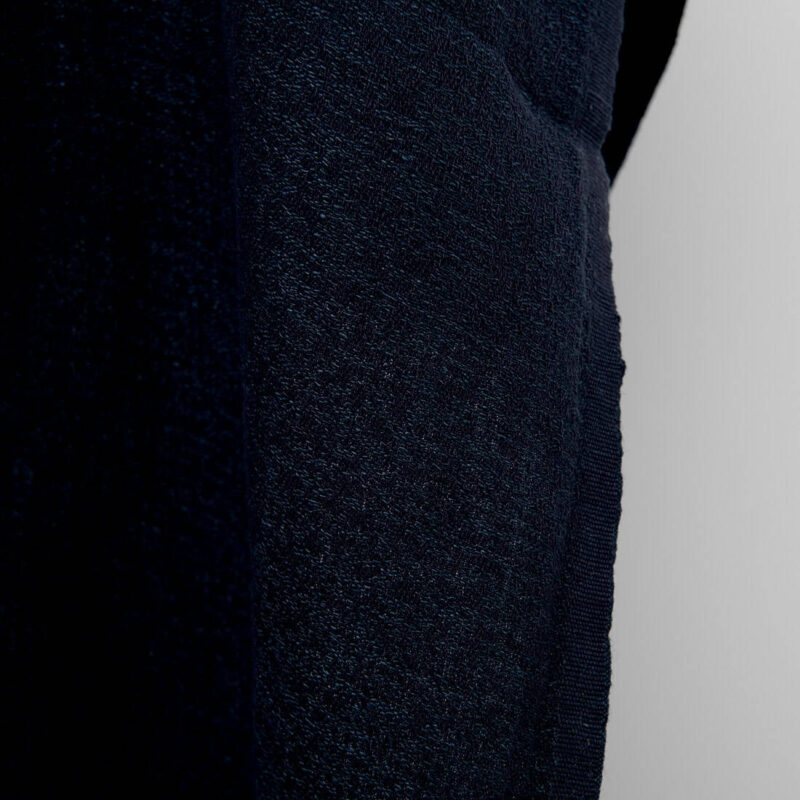 Black variegated jacquard linen fabric