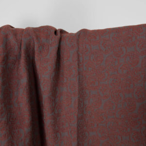 Washed linen cotton fabric grey brown, 140cm width