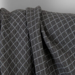 Washed linen cotton fabric diamond jacquard, double-layer