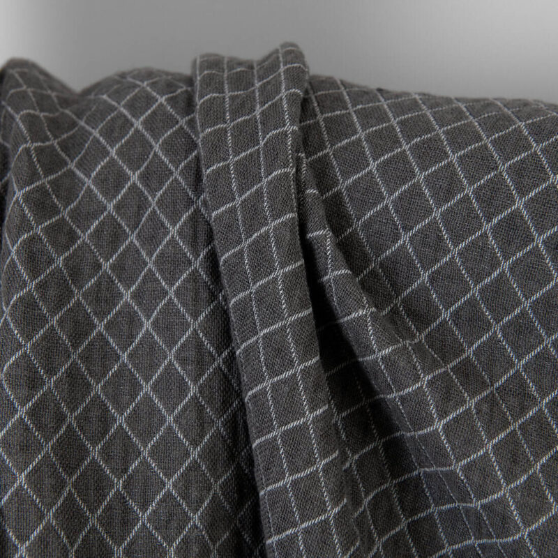 Washed linen cotton fabric diamond jacquard, double-layer