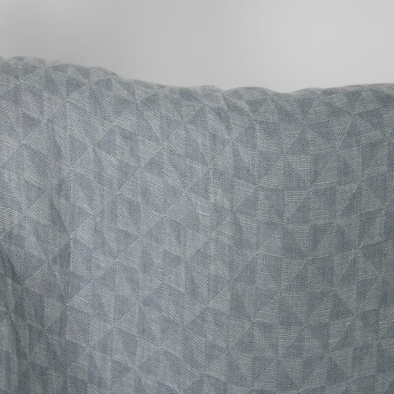 Washed linen fabric grey jacquard triangle pattern