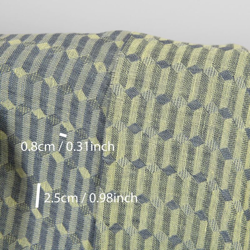Washed linen fabric grey yellow, with measurements