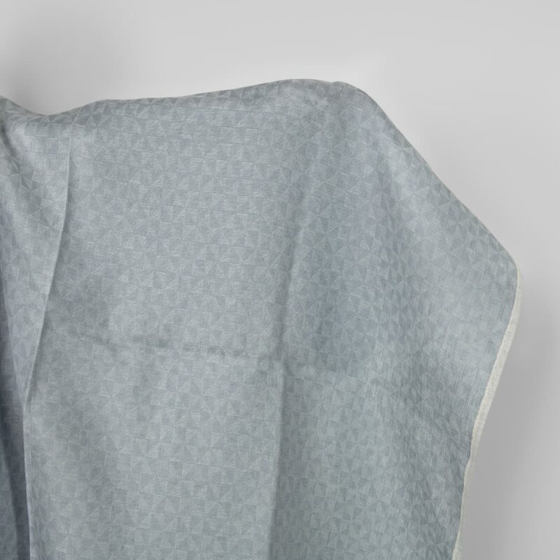 Linen fabric grey jacquard triangle pattern