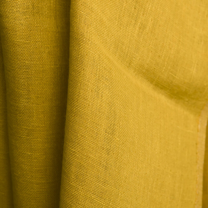 Yellow double-sided, double-layered linen fabric