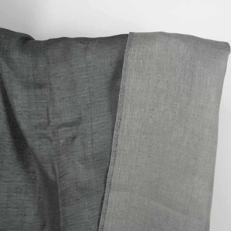 Linen fabric double-sided blueish grey colour