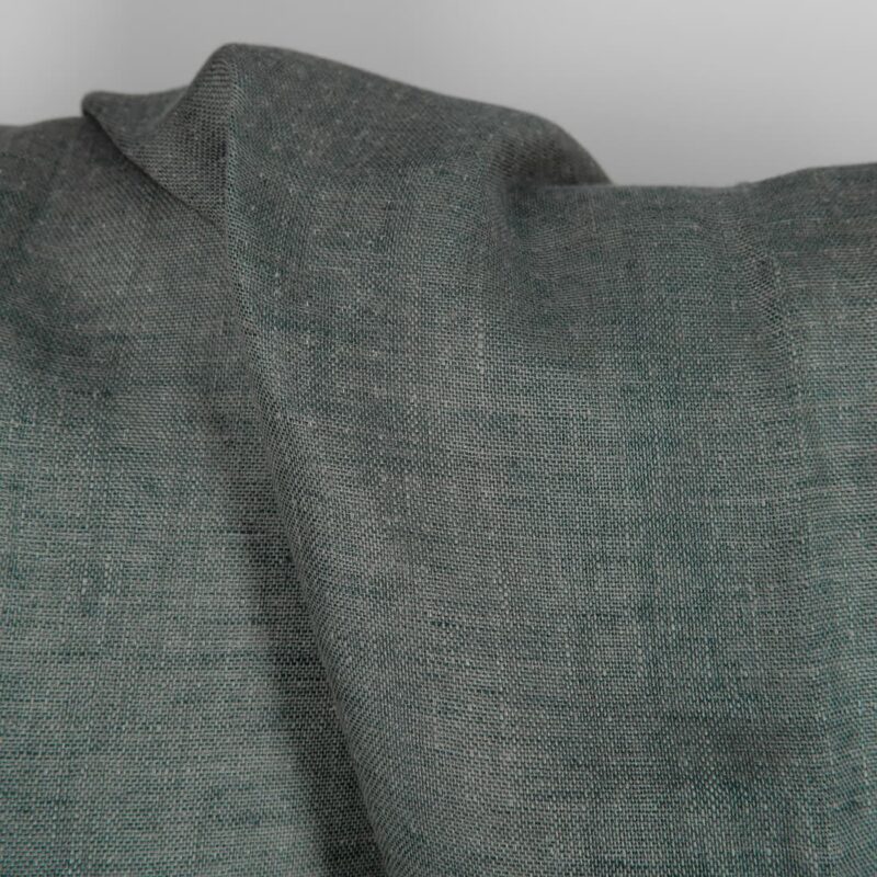 Linen fabric double-sided blueish grey colour darker side