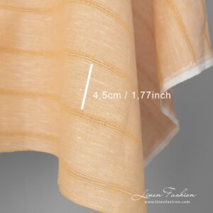 Linen cotton fabric yellow with stripes