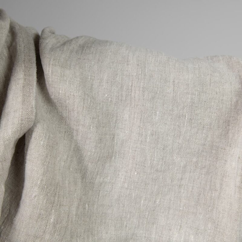 Washed heavy linen fabric beige colour product photo