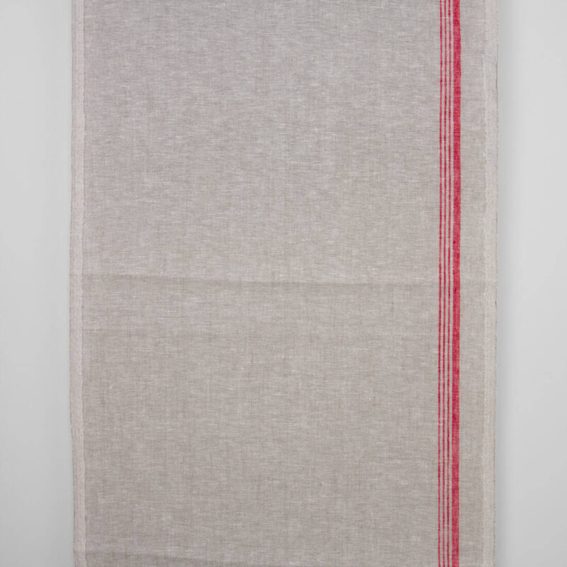 Narrow linen towel fabric in beige