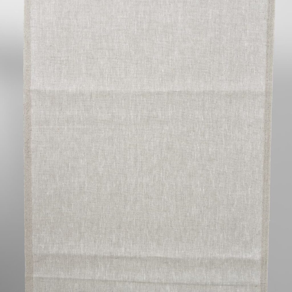 Lniana jasnoszara tkanina 1 Light grey narow pure linen plain fabric