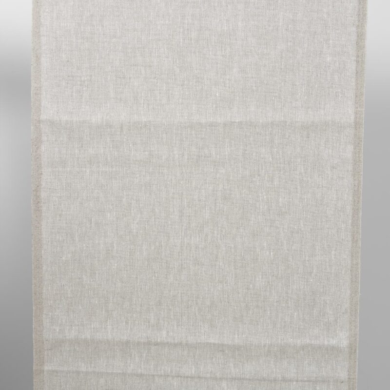 Light grey narow pure linen plain fabric