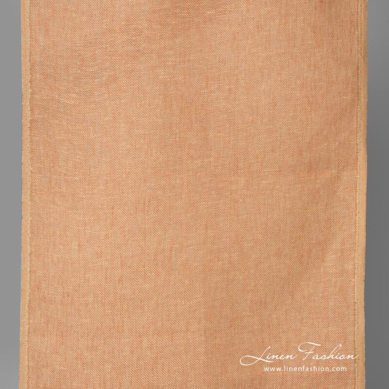Narrow linen fabric peach colour