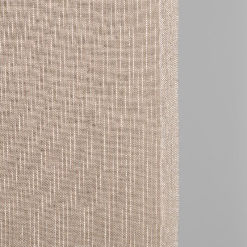 Narrow linen fabric nude colour with white stripes product photo detail