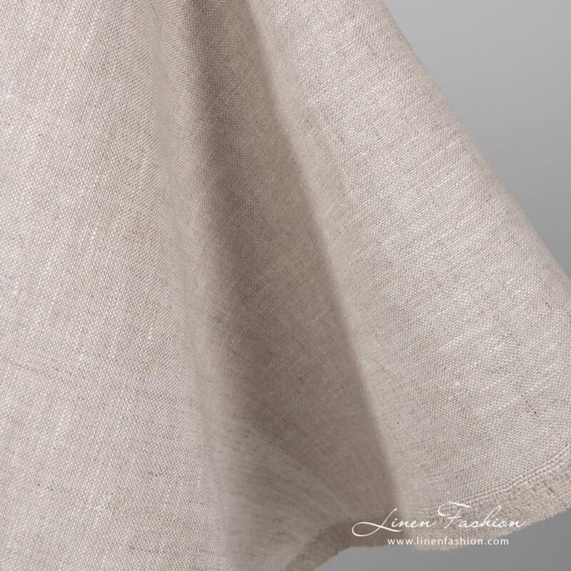 Melange light grey linen fabric