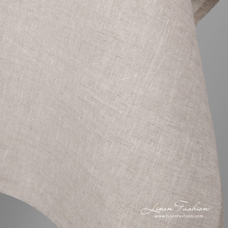 Plain weave linen fabric in oatmeal color
