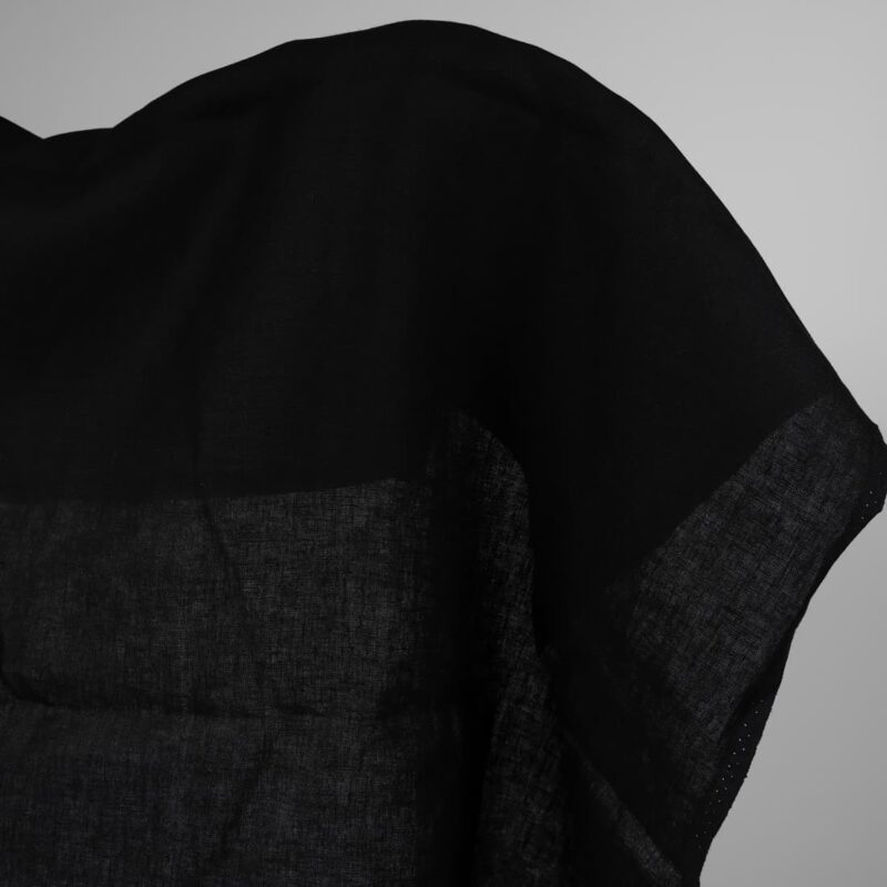 Heavy linen fabric black colour product photo