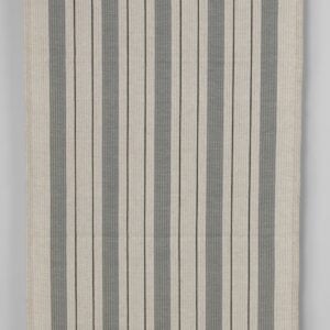 Narrow linen cotton fabric beige with grey stripes twill