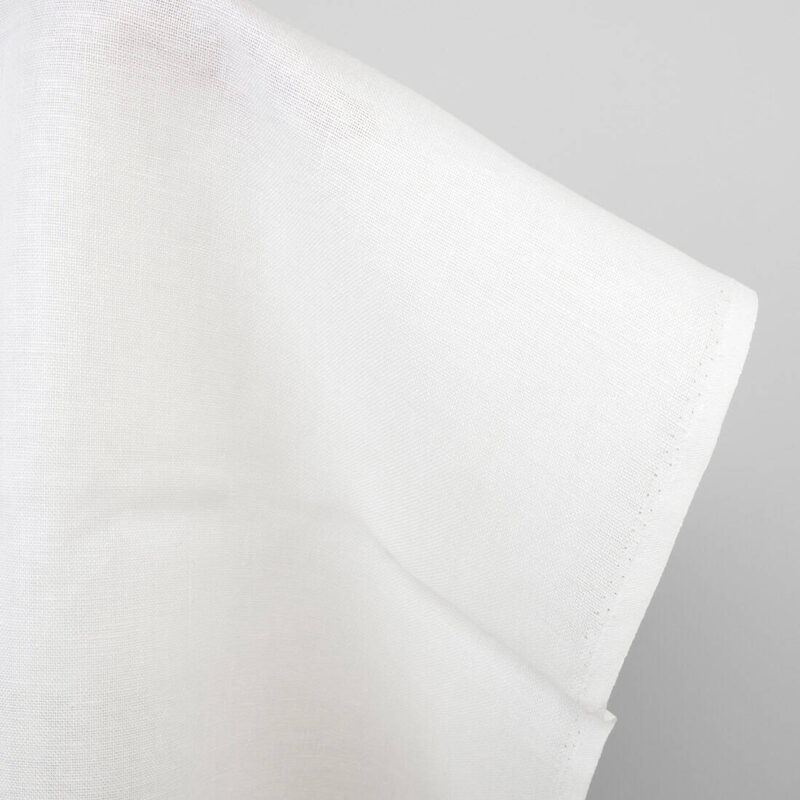 Off-white linen fabric, plain weave