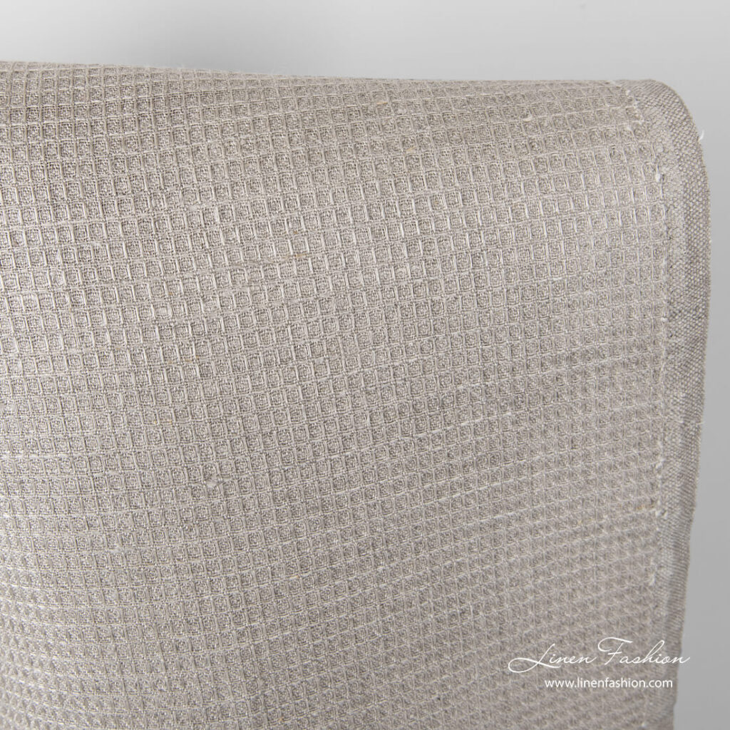 Tkanina lniana wzór waflowy 3 Waffle pattern pure linen undyed fabric