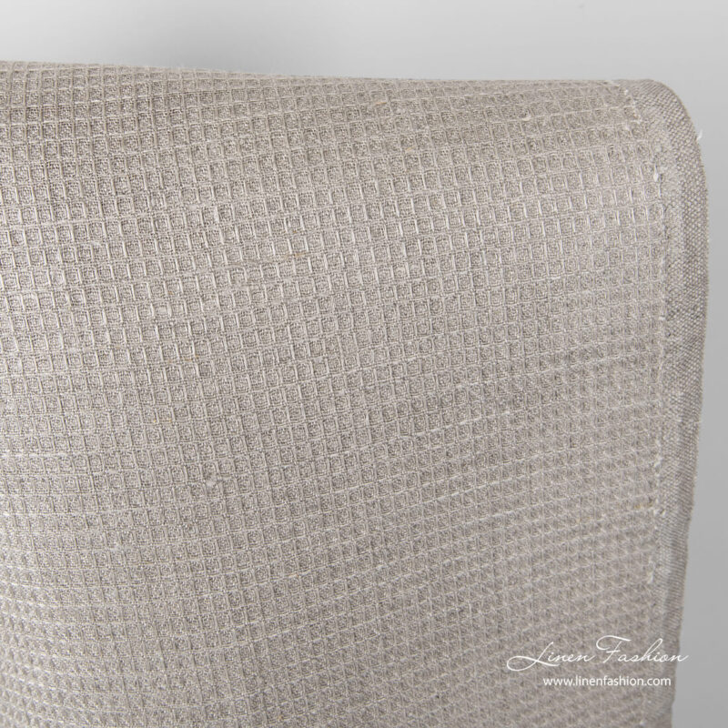 Waffle pattern pure linen undyed fabric