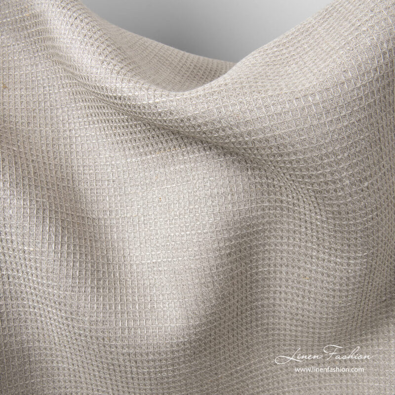 Pure linen heavy weight waffle fabric