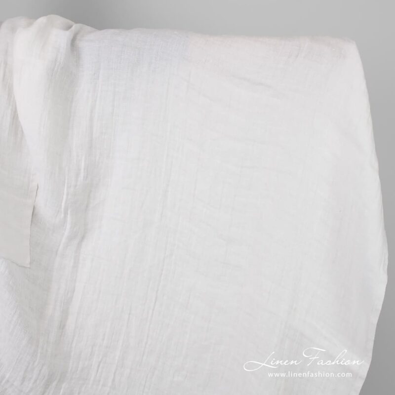 White linen fabric in checks