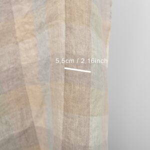 linen washed checks beige, 5.5cm.