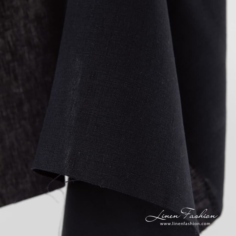 100% linen fabric in navy colour.